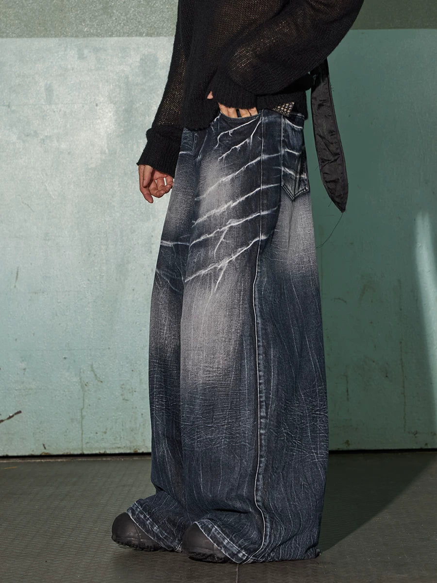 American Vintage Washed Distressed Baggy Jeans