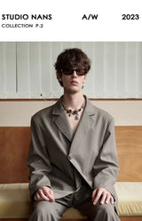Casual Notched Lapel Wool Blend Blazer