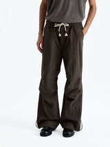 Drawstring Waist Nylon Cotton Parachute Pants