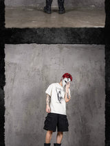 Distressed Fallen Angel Printed Vintage Tee