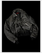 Distressed Boxy Two-Tone 3M Fleece Bomber