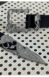 3D Rose Vine Embossed Leather Belt