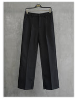 Wrinkle-Resistant Wool Straight Leg Slit Pants