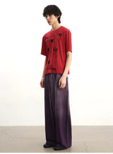 Faded Cotton Straight Loose Pants