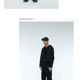 Unisex Two-Tone Irregular Short Multi-Zip Jackets