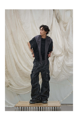 Detachable Hood Short-Sleeve Ring Cut Tees