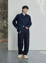 Pleated Wide Leg Suit Pants