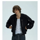 Warm Heavy Fur Bomber Puffer Coat
