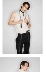 Stretchy Sleeveless Vintage Punk Print Top