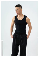 Men's Slim Striped Ribbed Knit Vest