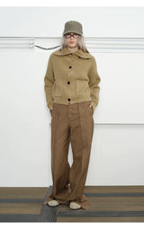 Men's High Neck Wool Cardigan