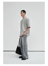 Crew Neck Raw Hem Short-Sleeve Tees