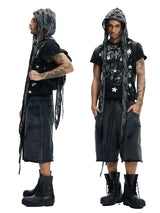 Punk Star Print Slim Cuffed Tee