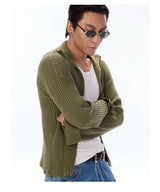 Cotton Ribbed Double Zipper Cardigan