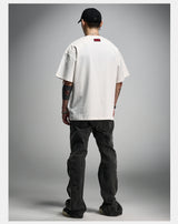 Loose Ivory Printed Short Sleeve Tee