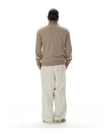 Turtleneck Merino Wool Cashmere Cardigan