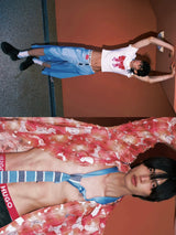 Vintage Irregular Patchwork Drawstring Casual Shorts