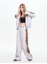 Men's Leopard Fur Hooded Cardigan