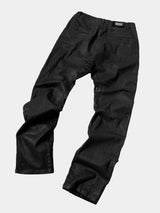 Waxed Distressed Curved Slim Jeans