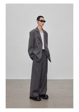 Adjustable Waist Wool Blend Dress Pants