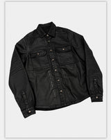 Dark Waxed Oversized Denim Shirt Jacket