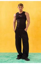 Unisex Bicolor Backless Sequin Tank Tops