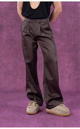 Men's Loose Satin Straight Leg Pants