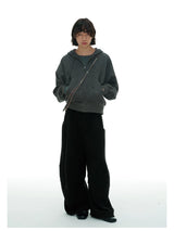 Zipper Jacquard Raglan Hoodie