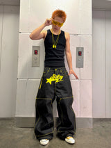 2000s Yellow BabySTA Bootleg Raw Jeans