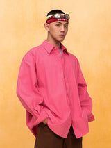 Men's Red White Blue Oversized Shirts