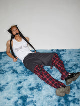 Y2K Punk Lace-Up Plaid Cargo Pants