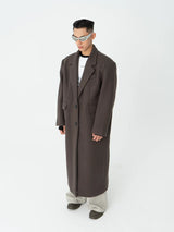 Men's Long Woolen Shoulder-padded Coat