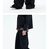 Two-tone Asymmetrical Pleated Baggy Sweatpants