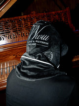 Black Velvet Embroidered Pullover Scarf