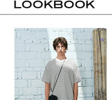Black White Striped Cotton Silk T-Shirt