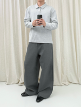 Black Gray Wide Leg Dress Pants