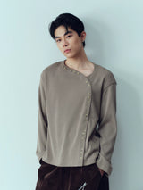 Fitted Ribbed Knit Long Sleeve Top