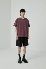 Draped Drawstring Elastic Waist Pleated Shorts