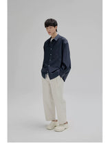 Basic Long Sleeve Cotton Blend Shirt