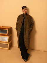 Men's Casual Brown Faux Fur Coat