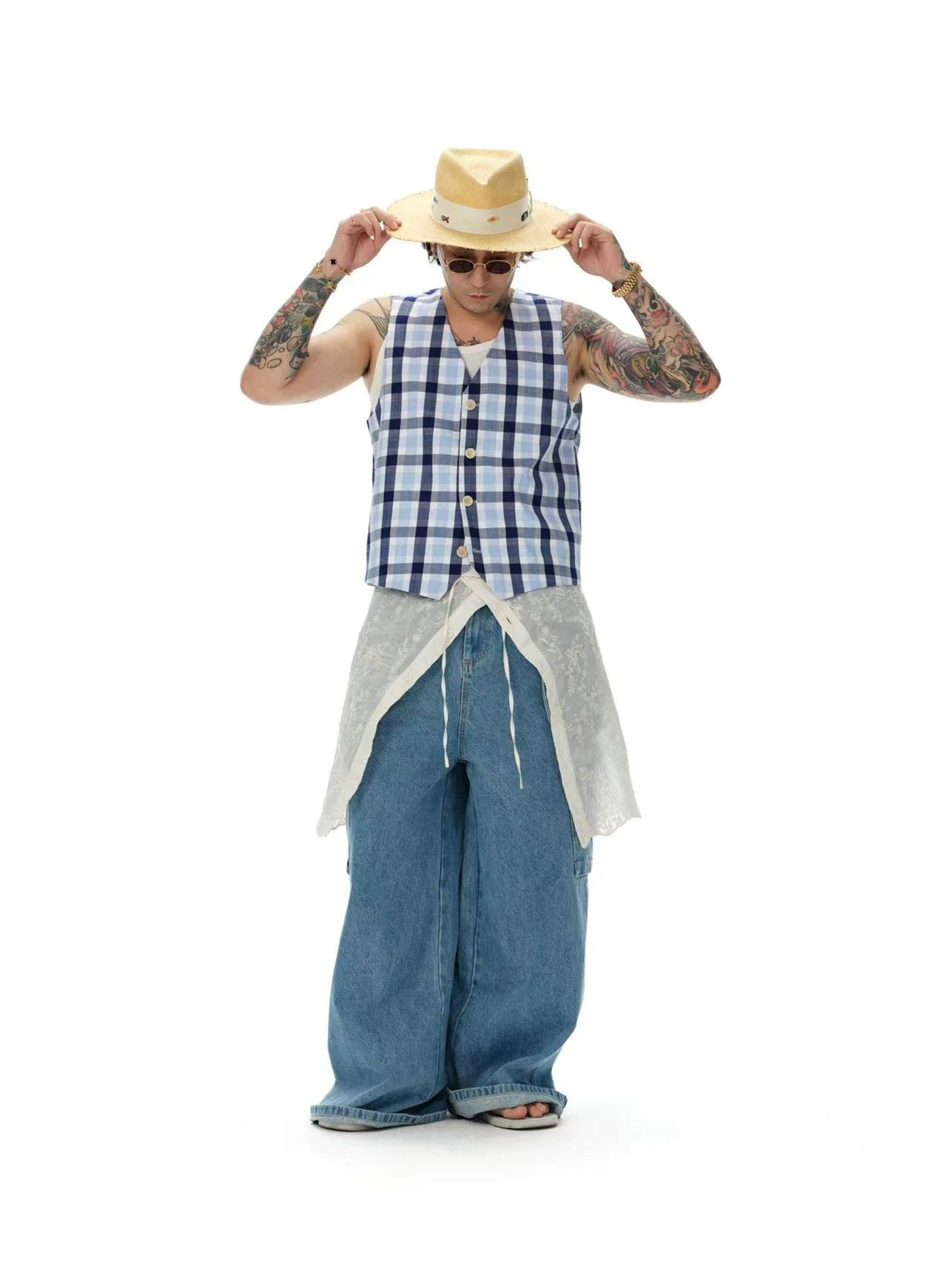 Vintage Plaid Cotton Vest