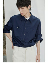 80s Cotton Oxford Asymmetric Pocket Shirt