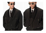 Vintage Notched Lapel Light Cotton Coat