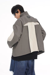 Back Zip Cropped Turtleneck Leather Coat