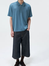 Short Sleeve Wool Silk Knit Top