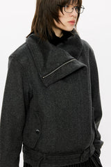 50% Merino Wool Set-Shoulder Zip Jacket