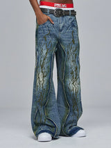American Wide-Leg Washed Dirtyfit Jeans
