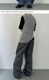 Assorted Colors Tree Cutout Knit Vest