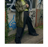 Studded Patent Leather Oversized Trench Coat