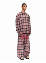 Men's Pink Plaid Flamingo Rhinestone Jacket